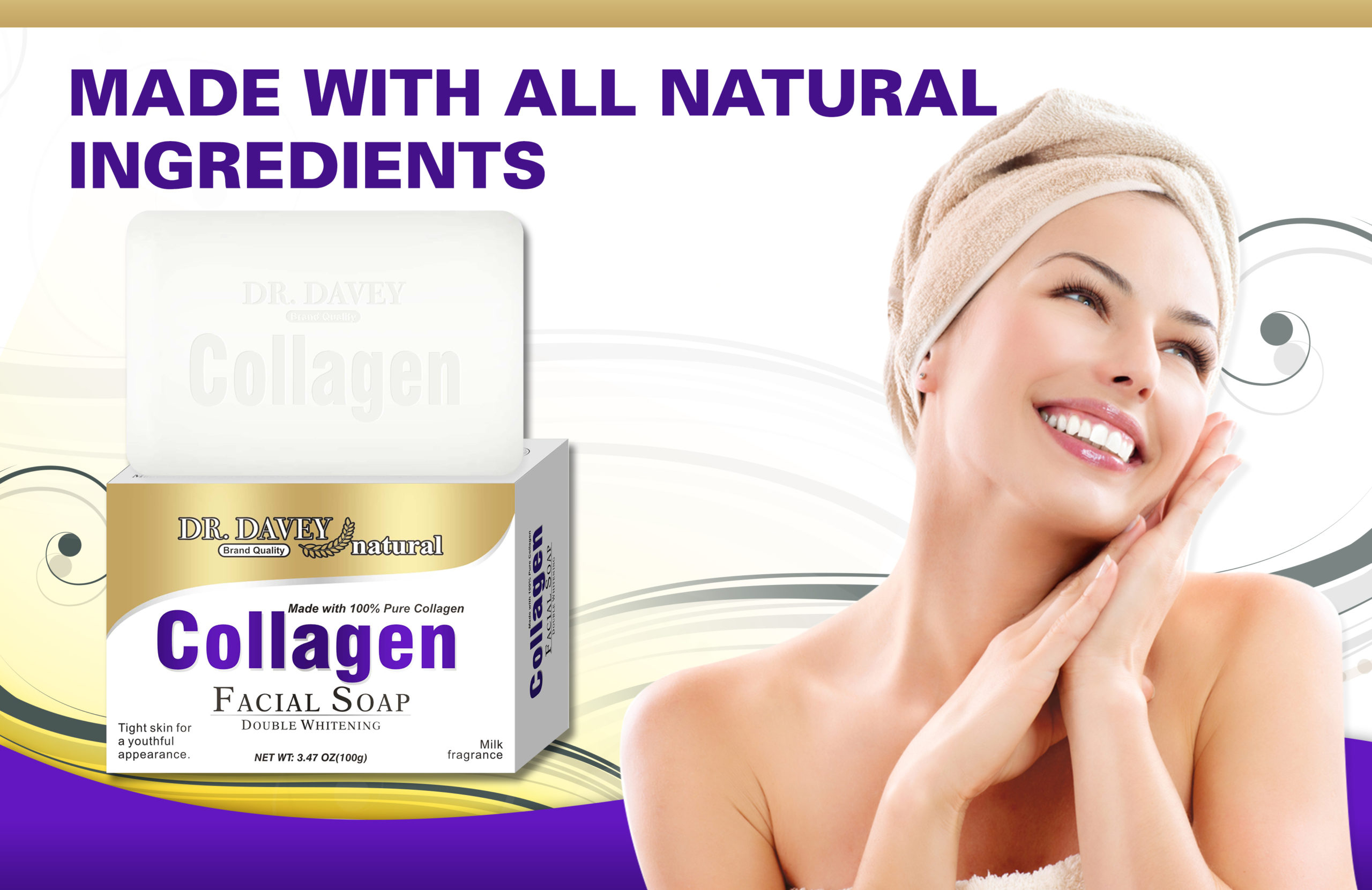 Dr Davey All Natural 100% Collagen Double Whitening Soap 100g - Image 9