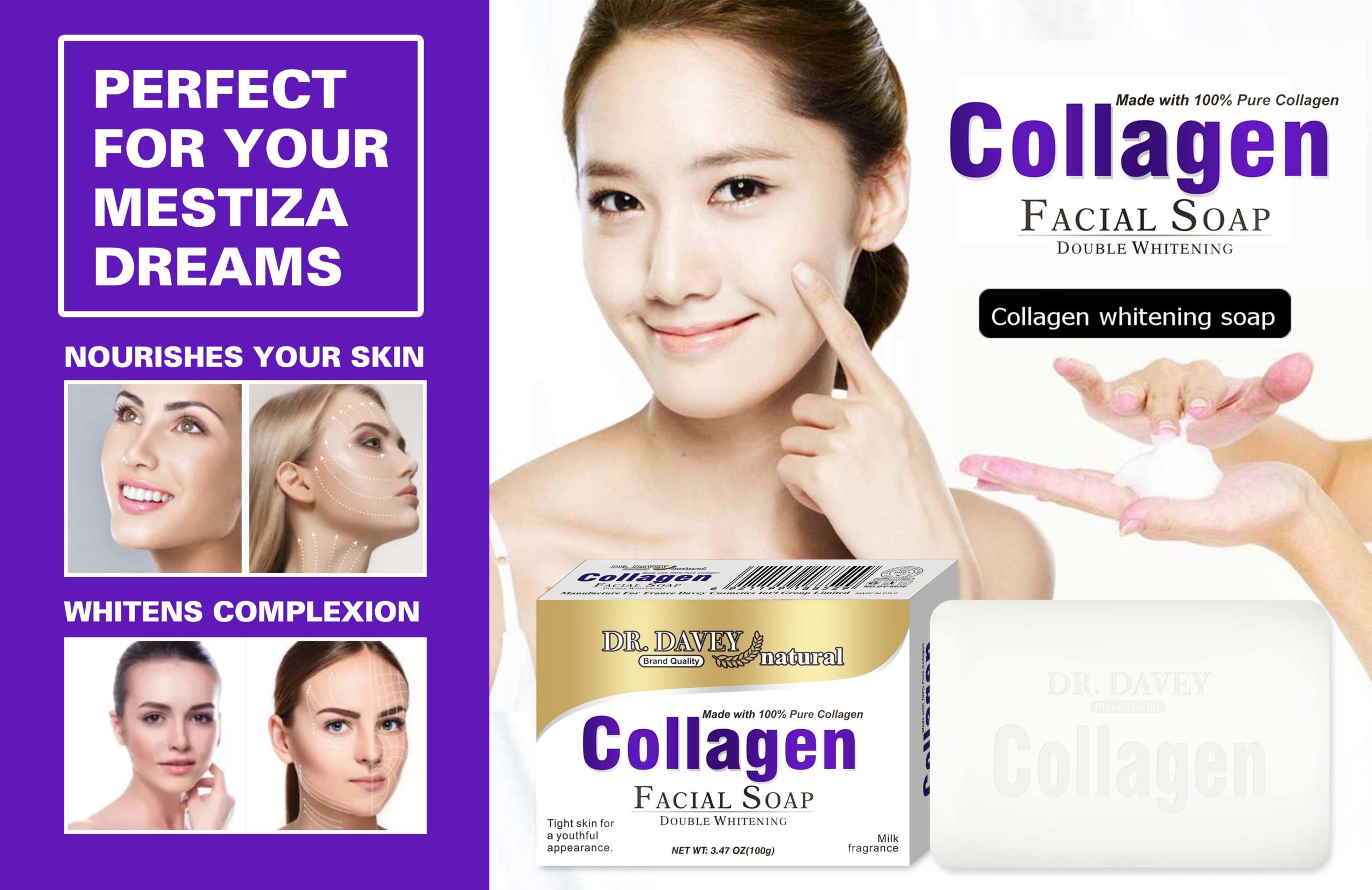 Dr Davey All Natural 100% Collagen Double Whitening Soap 100g - Image 10