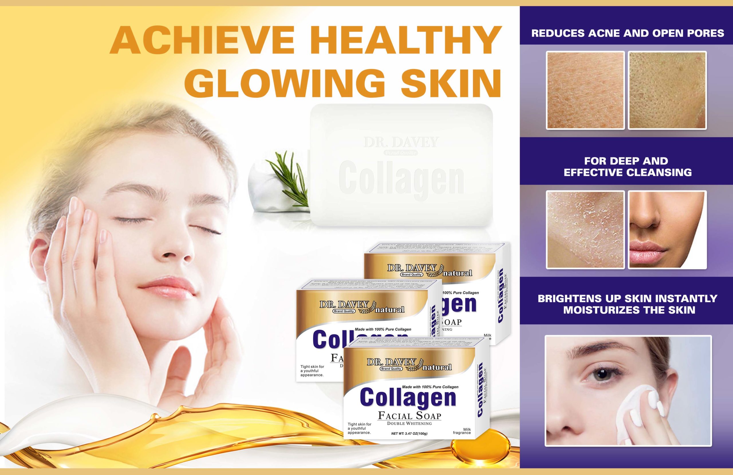 Dr Davey All Natural 100% Collagen Double Whitening Soap 100g - Image 11