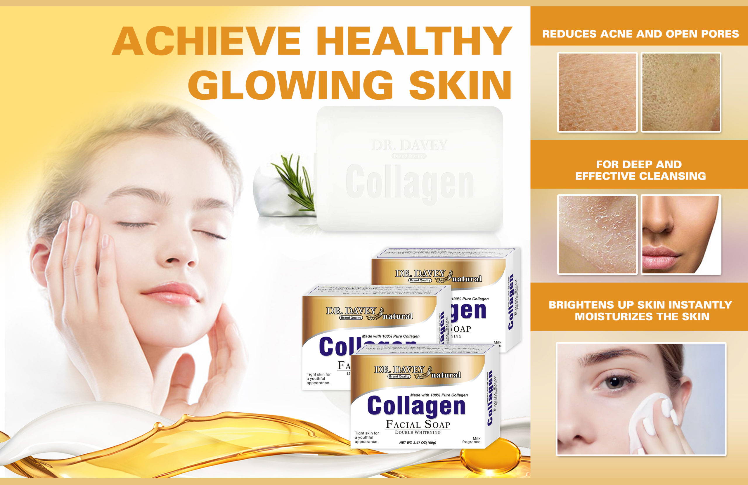 Dr Davey All Natural 100% Collagen Double Whitening Soap 100g - Image 12