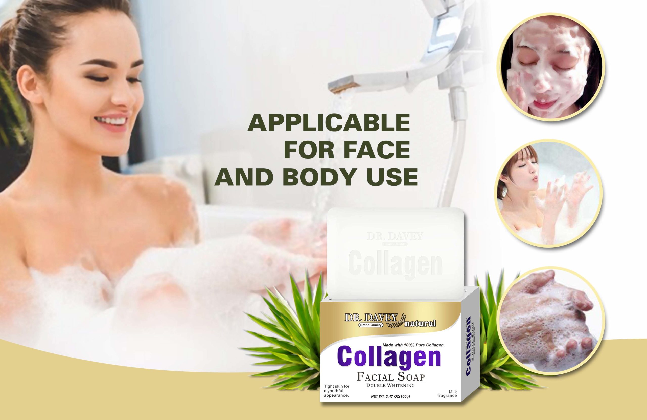 Dr Davey All Natural 100% Collagen Double Whitening Soap 100g - Image 13