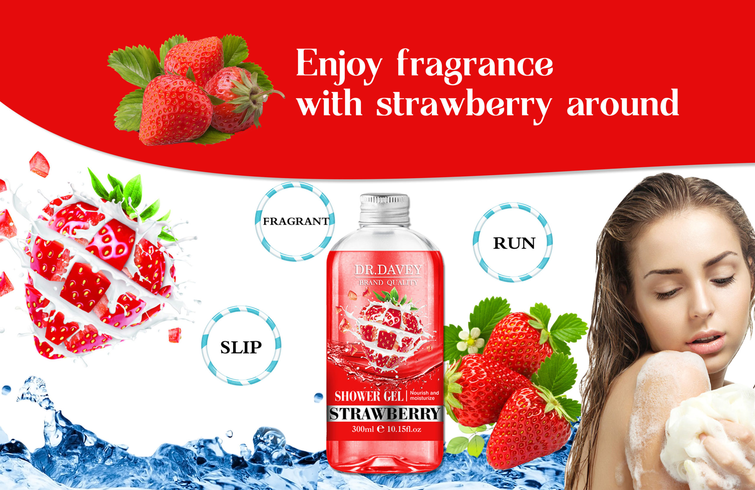 Dr. Davey Deep Moisturizing & Nourishing Strawberry Shower Gel 300ml - Image 6