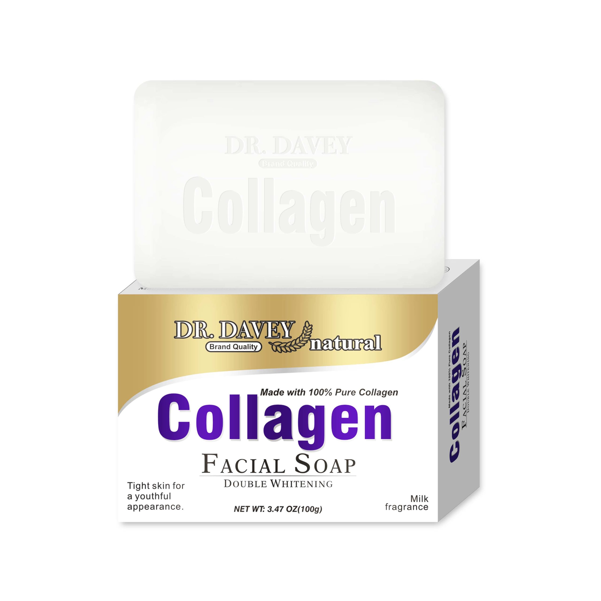 Dr Davey All Natural 100% Collagen Double Whitening Soap 100g - Image 2