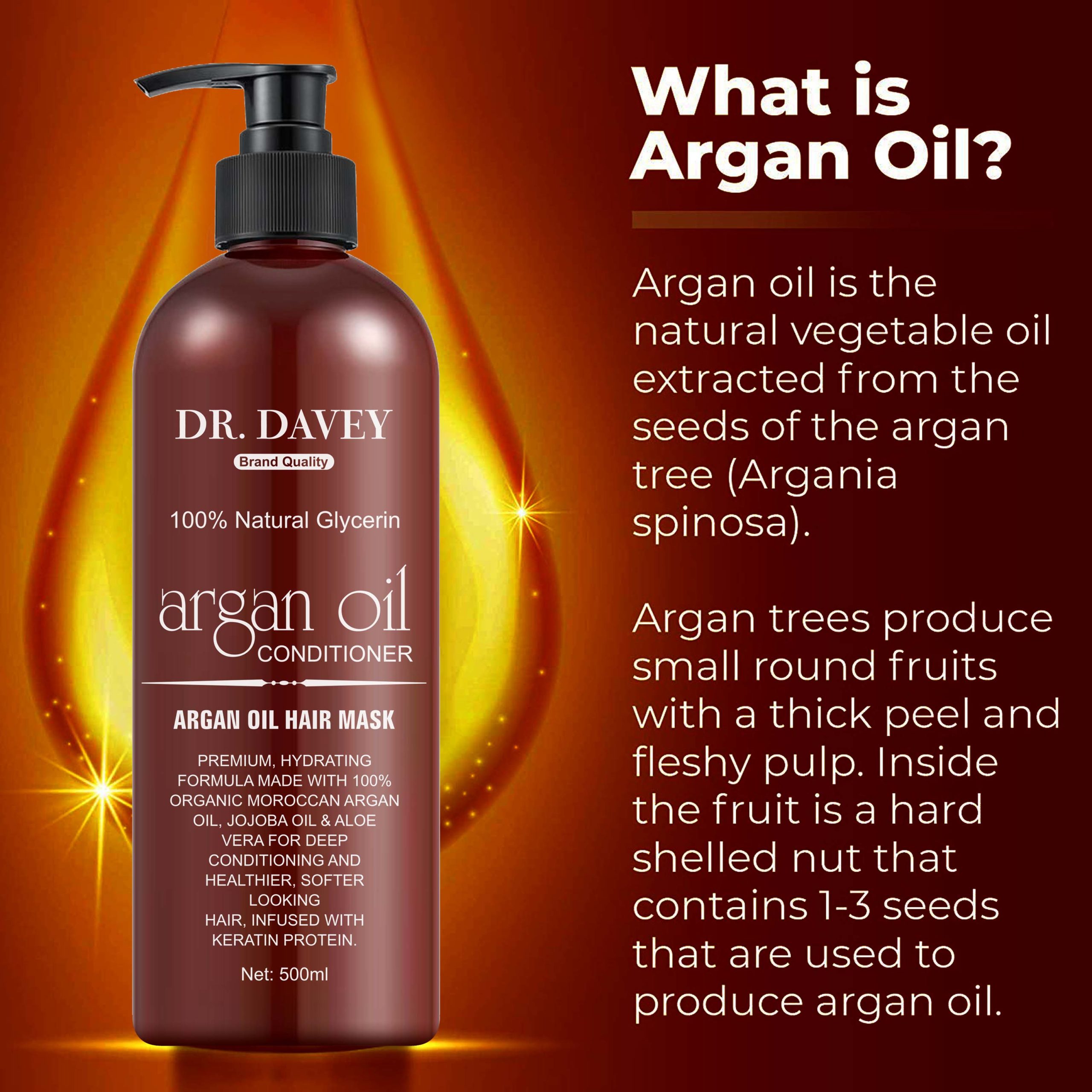 Dr. Davey 100% Natural Glycerin Argan Oil Conditioner 500ml - Image 6