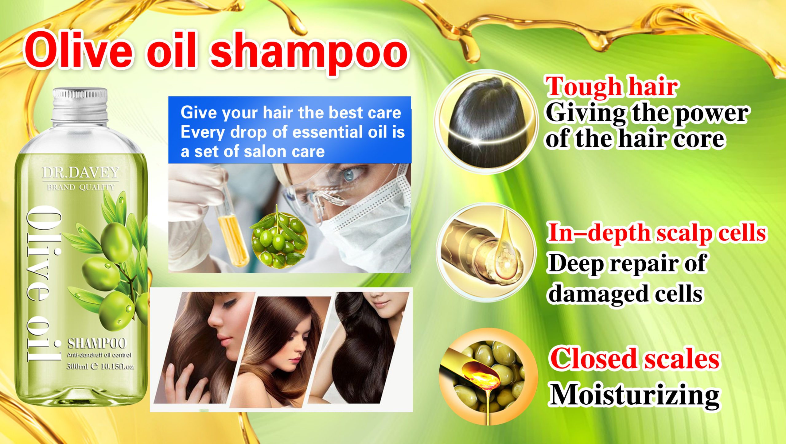 Dr. Davey Anti Dandruff & Oil Control Shampoo Olive Oil 300ml - Image 9