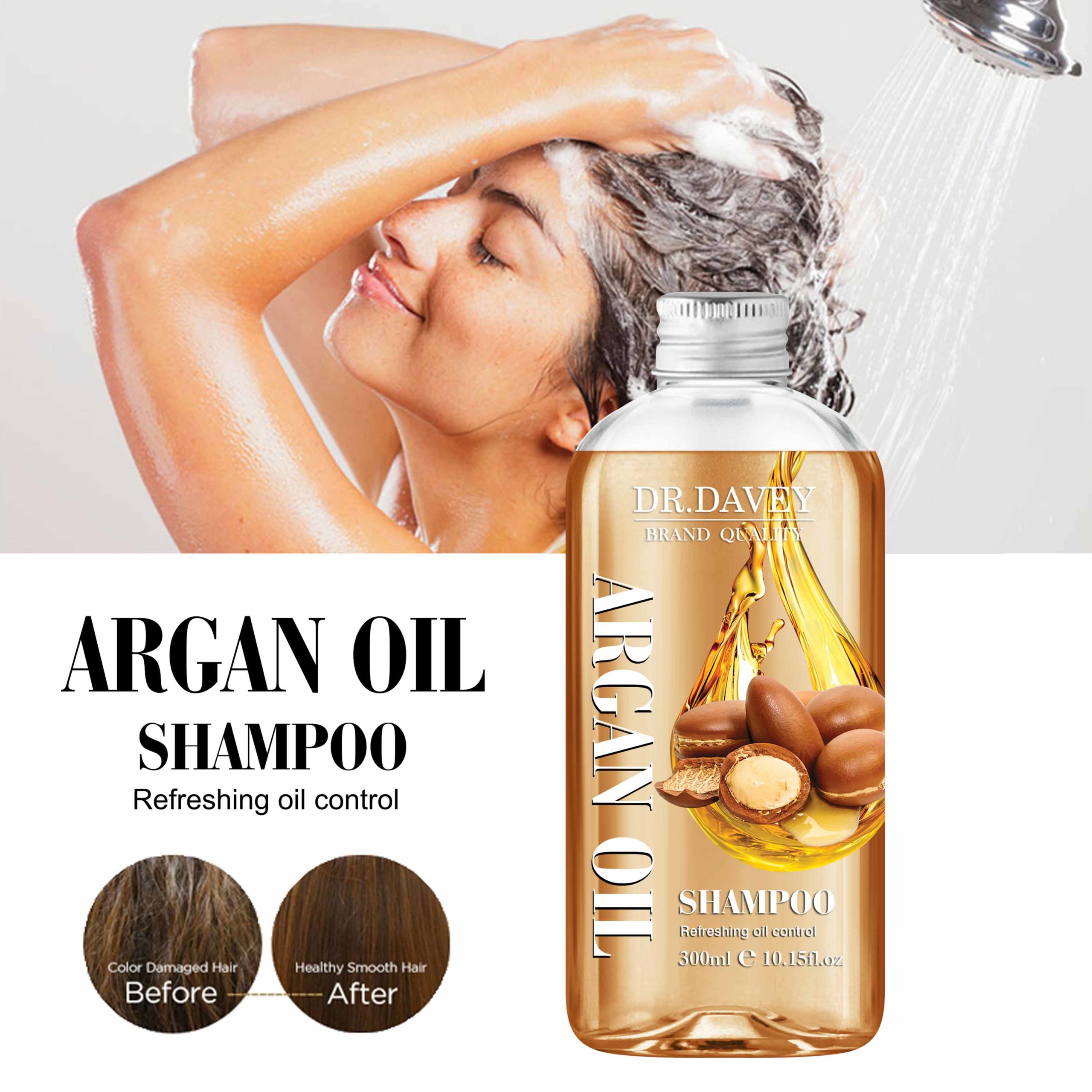 Dr. Davey 100% Natural Oil Control Refreshing Argan Oil Shampoo 300ml - Image 6