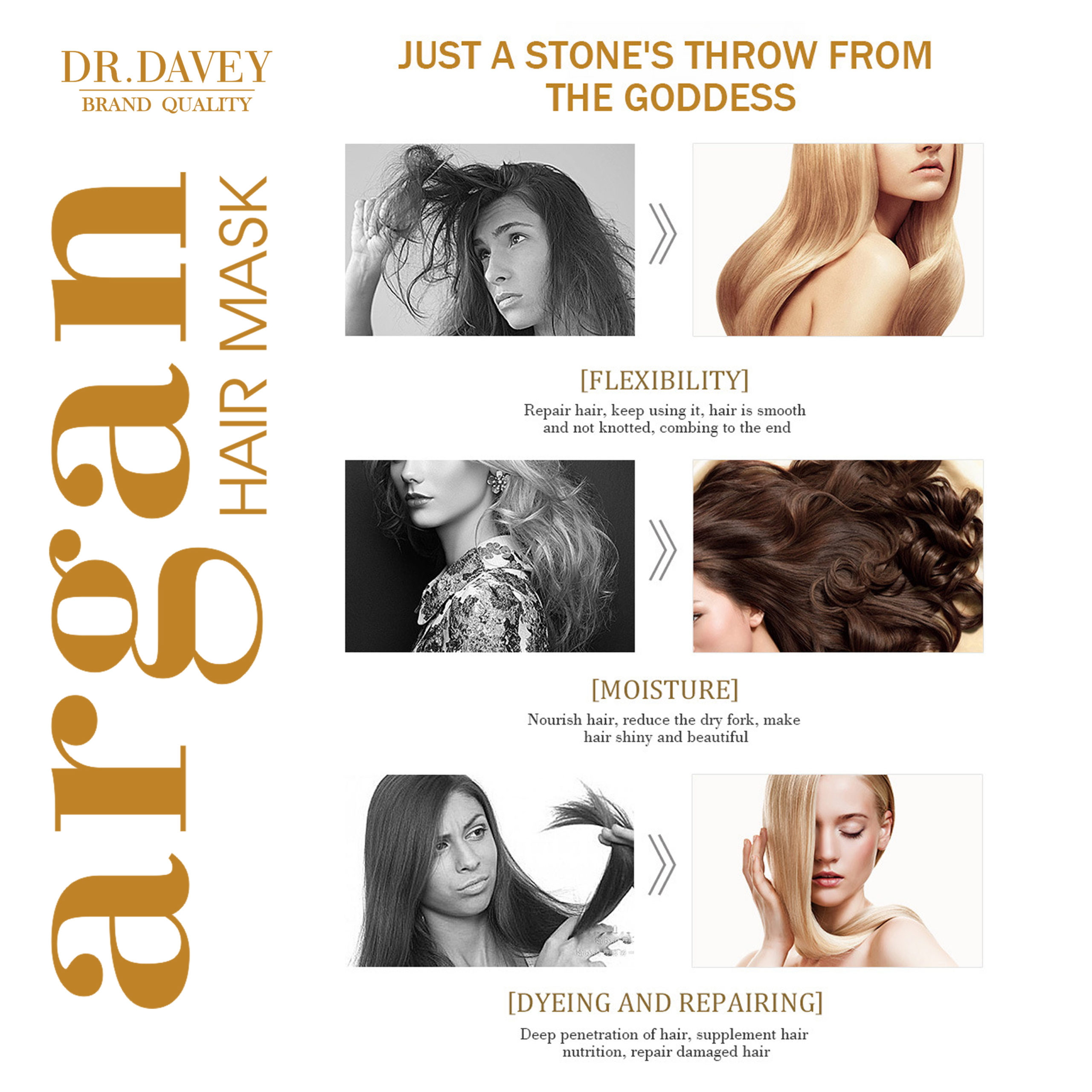 Dr. Davey Argan Oil Hair Mask Conditioner 300 ml - Image 7