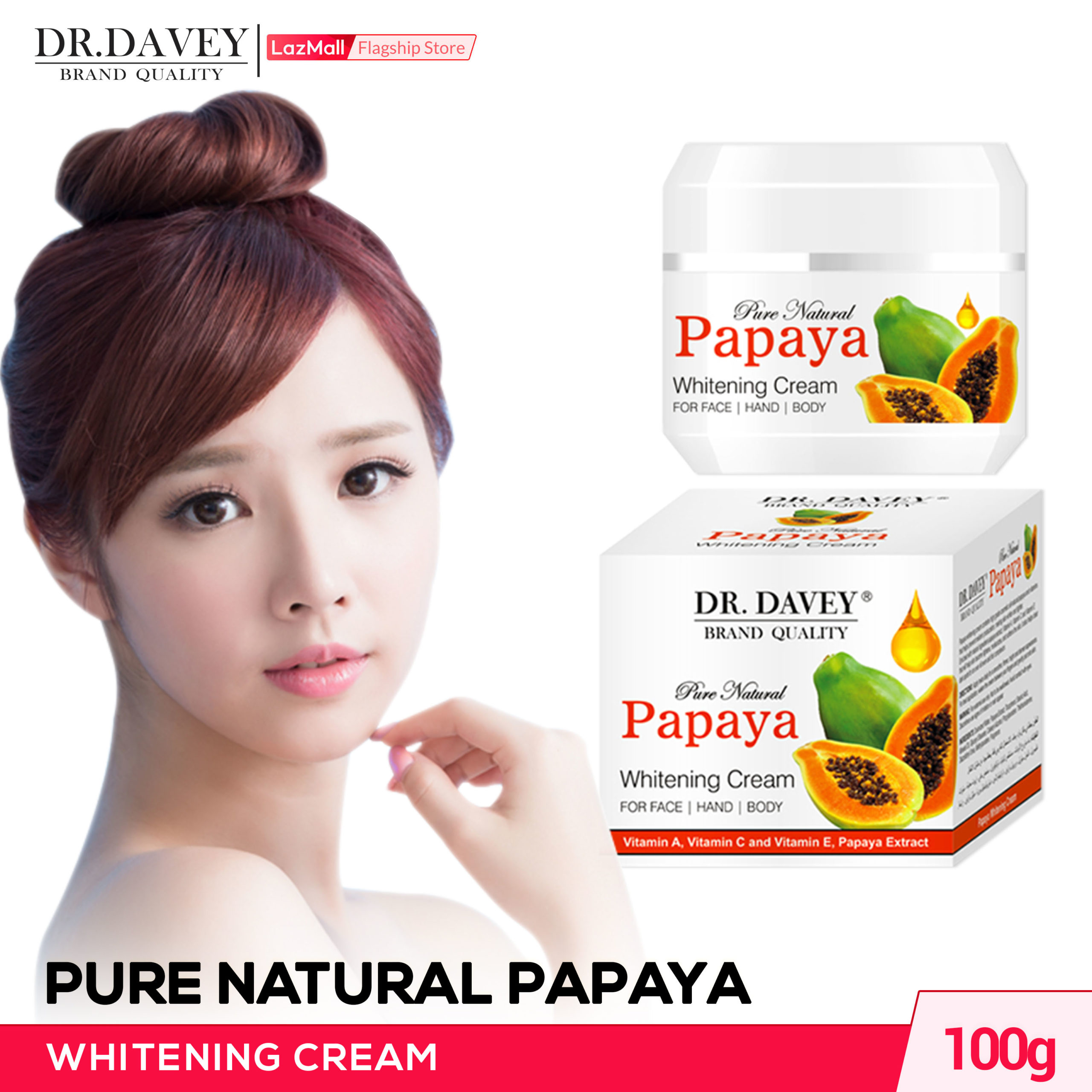 Dr. Davey Papaya Whitening Cream For Face, Hand & Body 100g