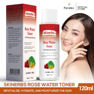 SKINERBS™ Rose Water With Witch Hazel and Aloe Vera Leaf Extract Toner 120ml